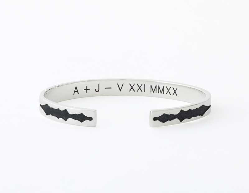 The Outer Wave Bracelet placed horizontal-inner in Antiqued Sterling Silver