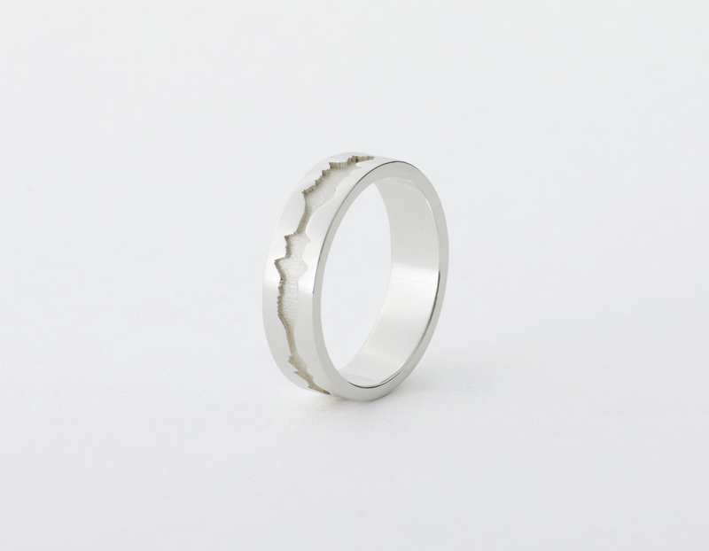 The Outer Wave Ring placed vertical in Sterling Silver